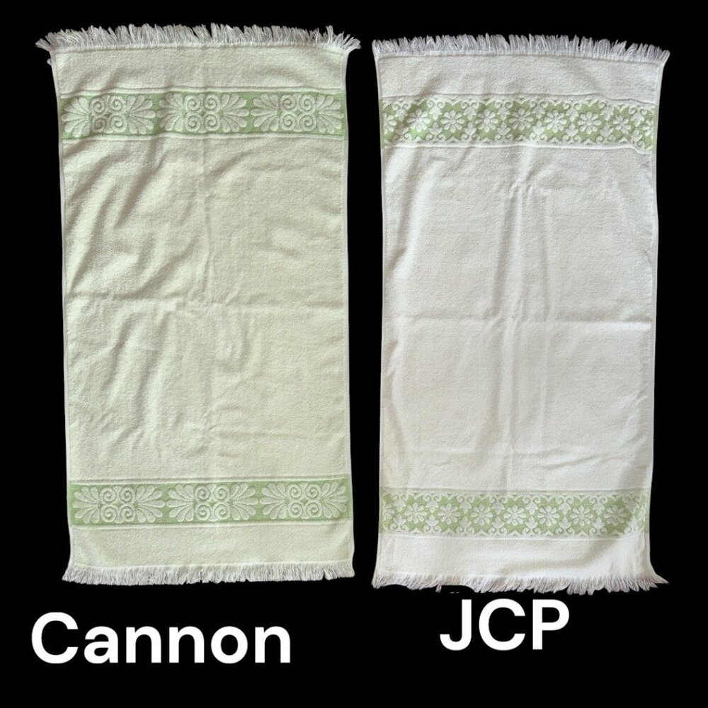 Vintage Cannon Monticello/JC Penney Towels (Pair) Lime Green USA - Picture 8 of 8